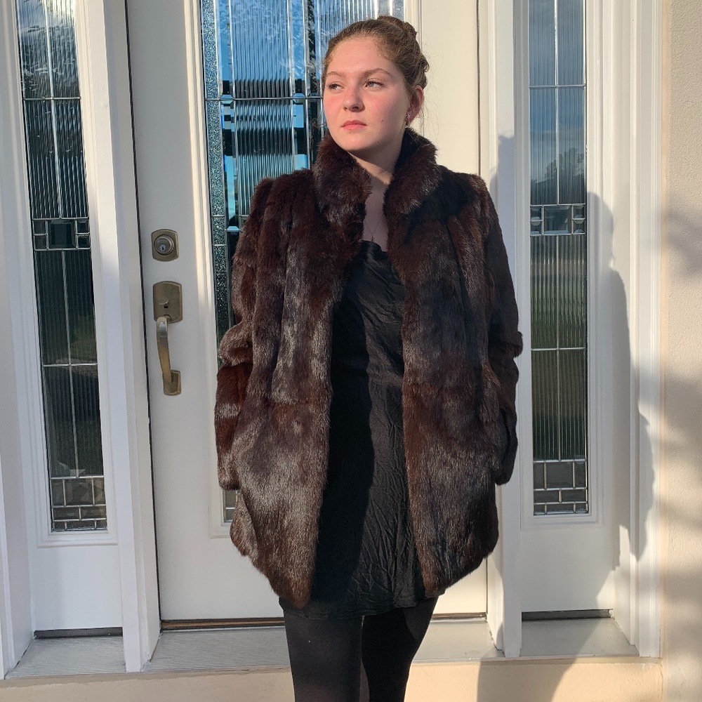 Vintage Real Black Mink Fur Coat